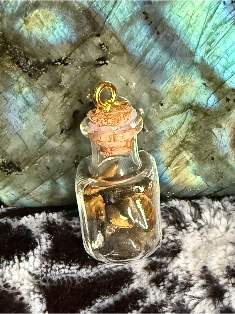 Tigers Eye Mini Glass Bottle Pendant